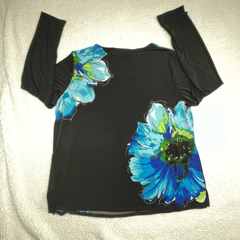 Susan Graver XL floral print top - Picture 3 of 12